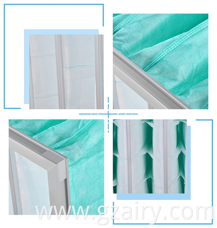 Non-Woven Pocket Filter with Galvanized Steel Frame / Aluminium Frame